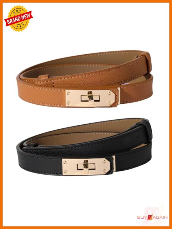 Skinny Leather Belt Adjustable Waistband Turn Lock Buckle Women\'s Dresses Jeans main image 5